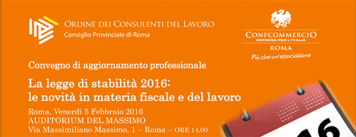 La legge di stabilità 2016: le novità in materia fiscale e del lavoro