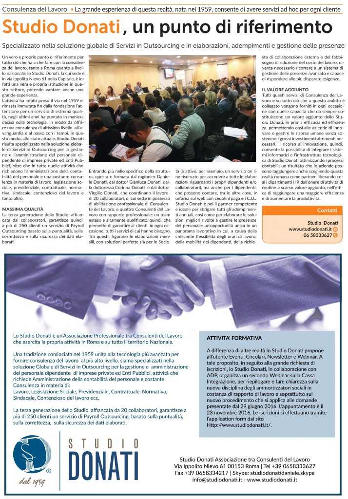 Articolo La Repubblica 07 Novembre 2016