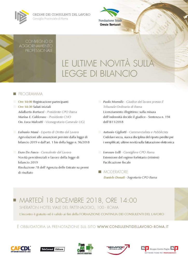 LE ULTIME NOVITÀ SULLA LEGGE DI BILANCIO